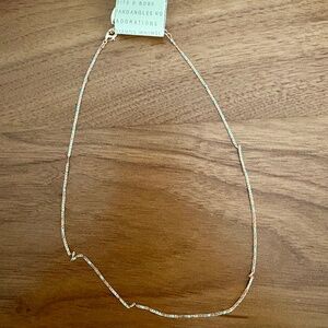 Anthropologie Gold Necklace with Turquoise Details NWT